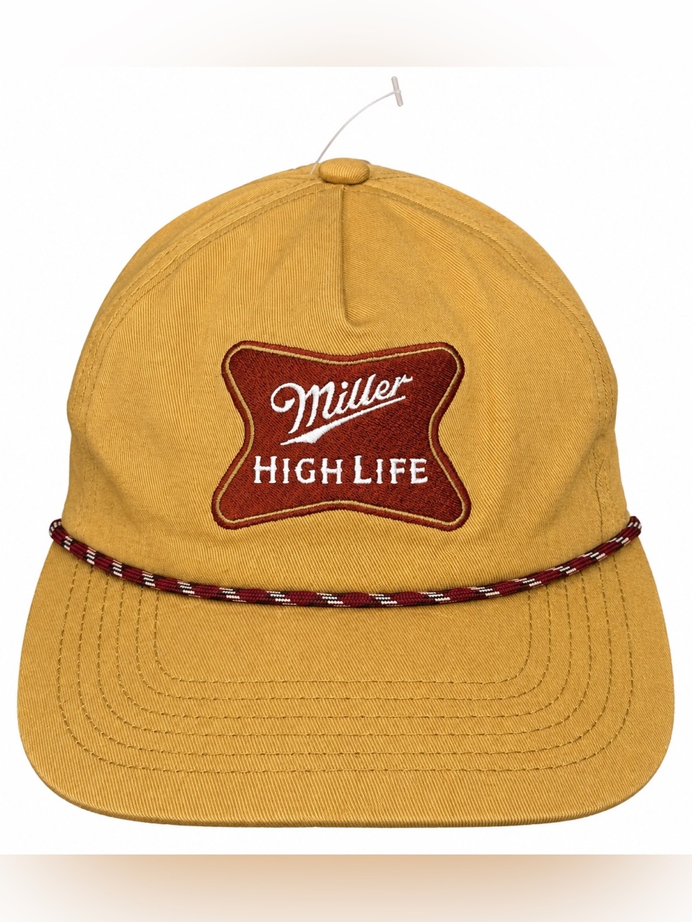 Miller High Life Rope Khaki Embroidered Adjustable Snapback Hat Cap Mad Engine